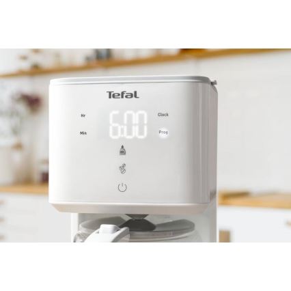 Tefal - Máquina de café de filtro com ecrã LCD SENSE 1000W/230V branco