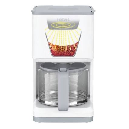 Tefal - Máquina de café de filtro com ecrã LCD SENSE 1000W/230V branco