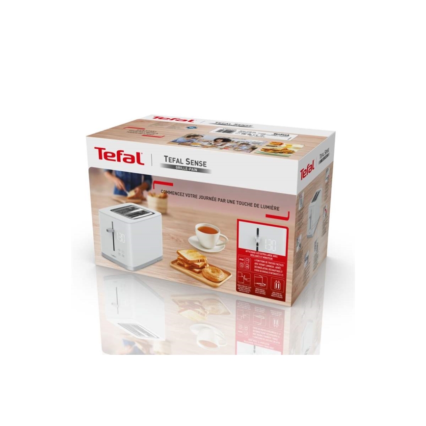 Tefal - Torradeira com 2 espaços SENSE 850W/230V branco