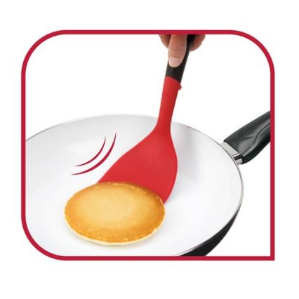 Tefal - Virador de alimentos em silicone para cozinha INGENIO preto/vermelho