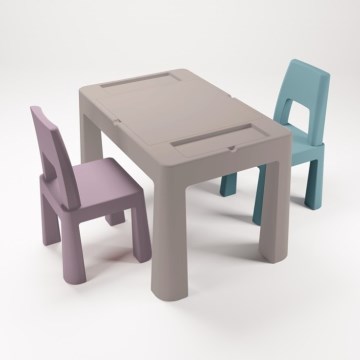 TEGA BABY - Mesa infantil com cadeiras taupe/roxo/turquesa