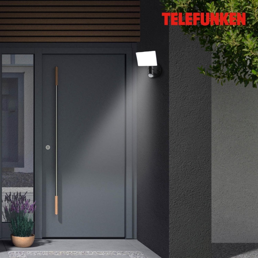Telefunken 304305TF - Iluminação de parede exterior LED com sensor LED/24W/230V IP44 preto