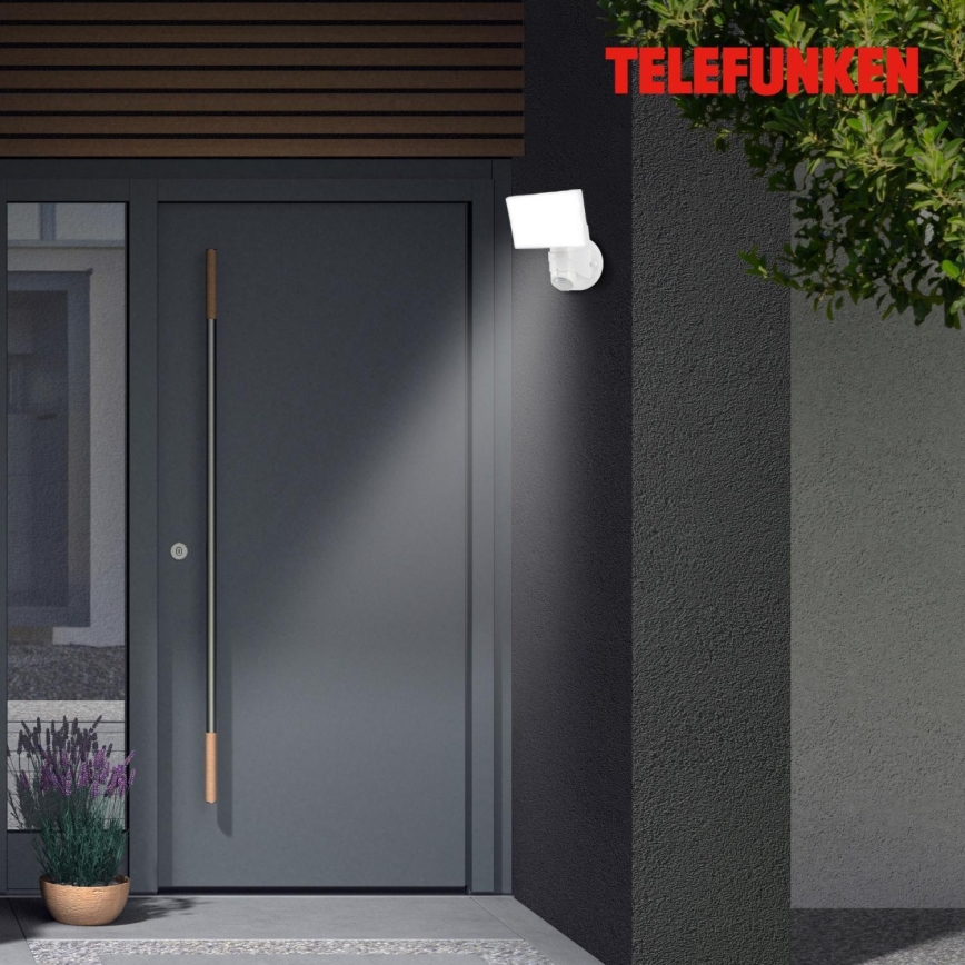 Telefunken 304306TF - Iluminação de parede exterior LED com sensor LED/16W/230V IP44 branco