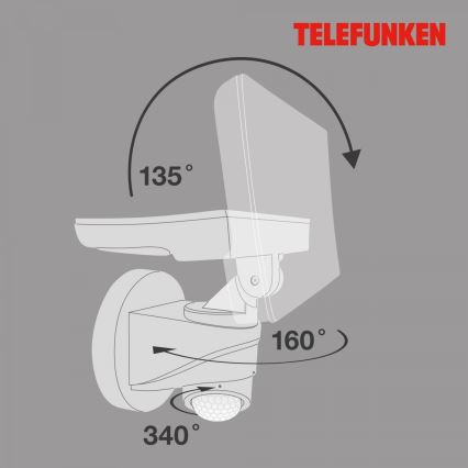 Telefunken 304306TF - Iluminação de parede exterior LED com sensor LED/16W/230V IP44 branco