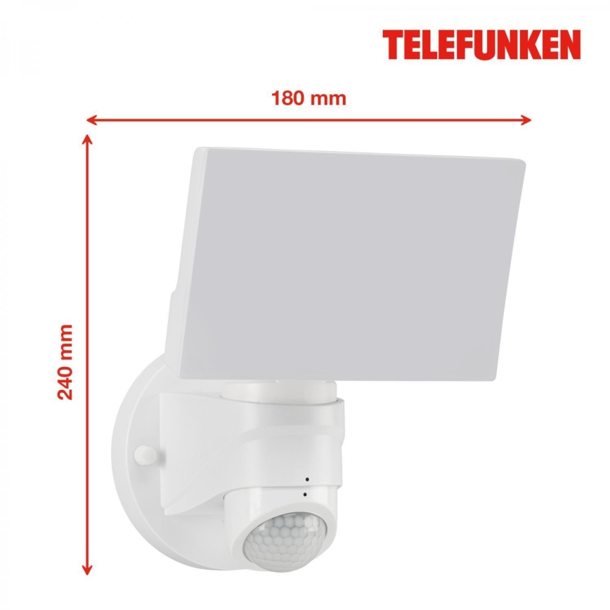 Telefunken 304306TF - Iluminação de parede exterior LED com sensor LED/16W/230V IP44 branco