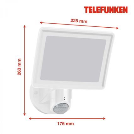 Telefunken 304406TF - LED Holofote exterior de parede com sensor LED/20W/230V IP44