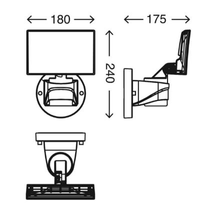 Telefunken 304504TF - Holofote exterior LED de parede LED/16W/230V IP44