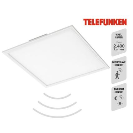 Telefunken 308806TF - Painel integrado LED com sensor LED/25W/230V 4000K