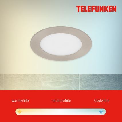Telefunken 309302TF - Foco de encastrar LED RGBW para casa de banho com regulação LED/6W/230V 2700-6500K IP23 Wi-Fi Tuya