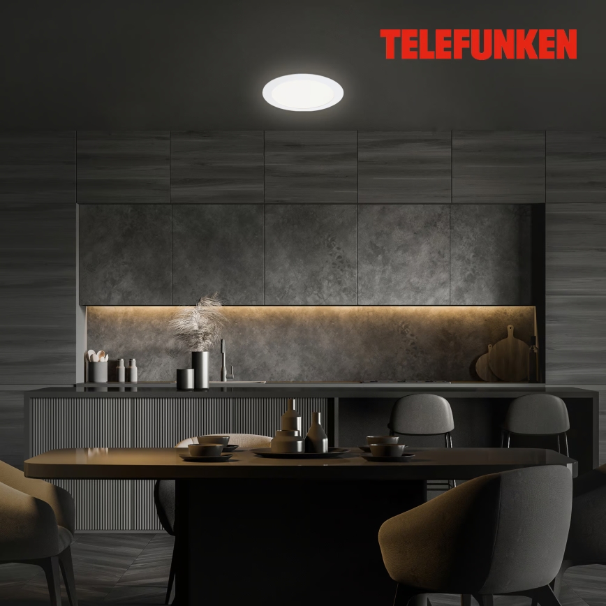 Telefunken 309406TF - Luminária de embutir LED RGBW dimerizável FRAME LED/12W/230V 2700-6500K Wi-Fi Tuya branca