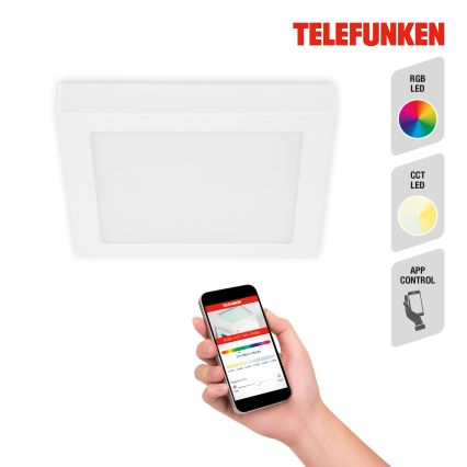 Telefunken 309606TF - Iluminação de teto LED RGBW com regulação LED/18W/230V 2700-6500K Wi-Fi Tuya