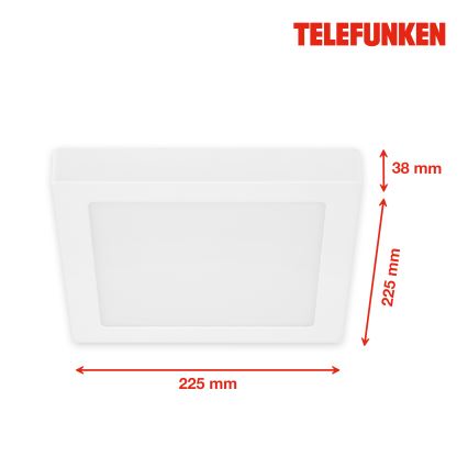 Telefunken 309606TF - Iluminação de teto LED RGBW com regulação LED/18W/230V 2700-6500K Wi-Fi Tuya