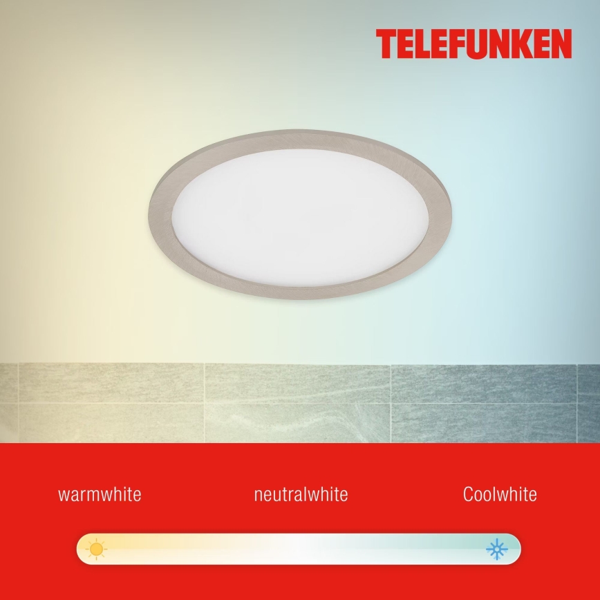 Telefunken 310102TF - Foco de encastrar LED RGBW para casa de banho com regulação LED/18W/230V 2700-6500K IP23 Wi-Fi Tuya