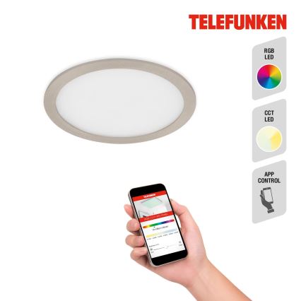 Telefunken 310102TF - Foco de encastrar LED RGBW para casa de banho com regulação LED/18W/230V 2700-6500K IP23 Wi-Fi Tuya
