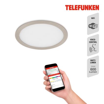 Telefunken 310102TF - Foco de encastrar LED RGBW para casa de banho com regulação LED/18W/230V 2700-6500K IP23 Wi-Fi Tuya