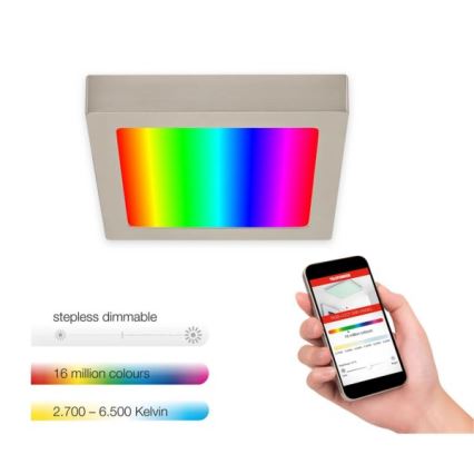 Telefunken 311002TF - Iluminação de teto LED RGBW com regulação LED/12W/230V 2700-6500K Wi-Fi Tuya