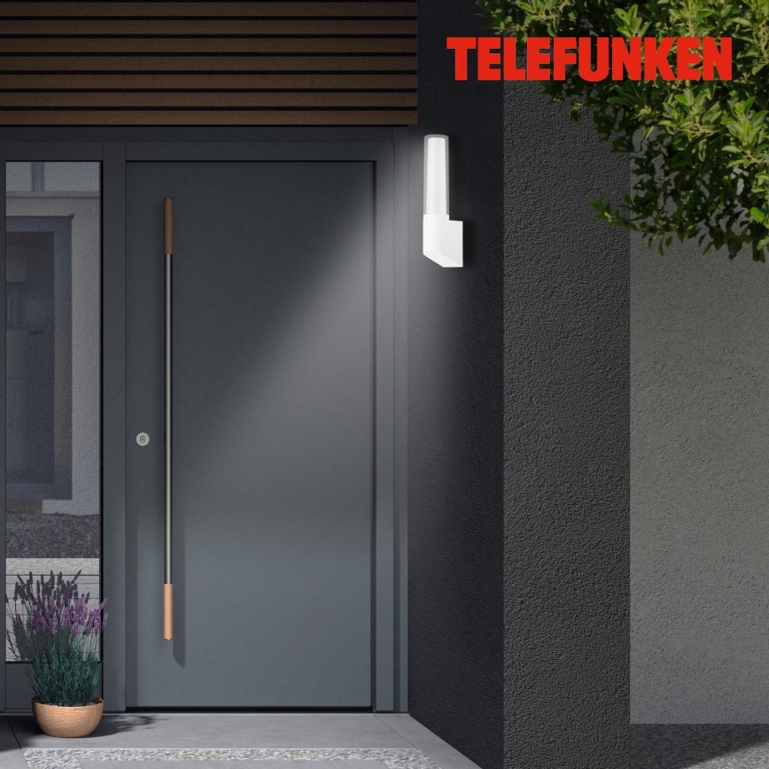 Telefunken 311306TF - Aplique de parede exterior LED 8W 230V 4000K IP44, branco