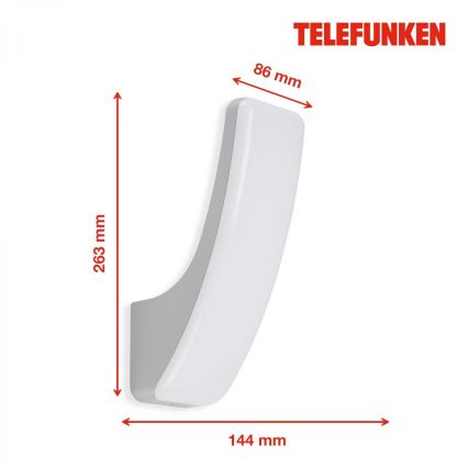Telefunken 311604TF - Iluminação de parede exterior LED LED/15W/230V IP44 prateado