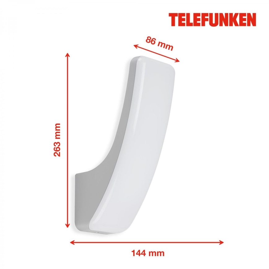 Telefunken 311604TF - Iluminação de parede exterior LED LED/15W/230V IP44 prateado