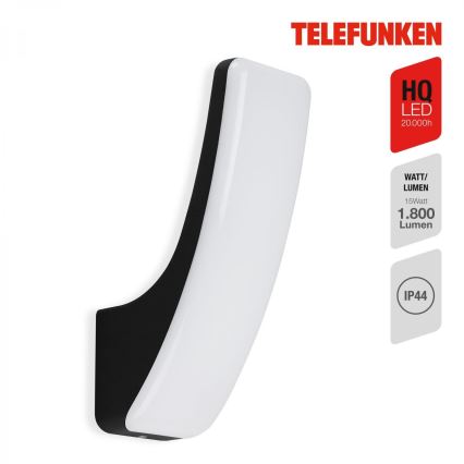Telefunken 311605TF - Iluminação de parede exterior LED LED/15W/230V IP44 preto
