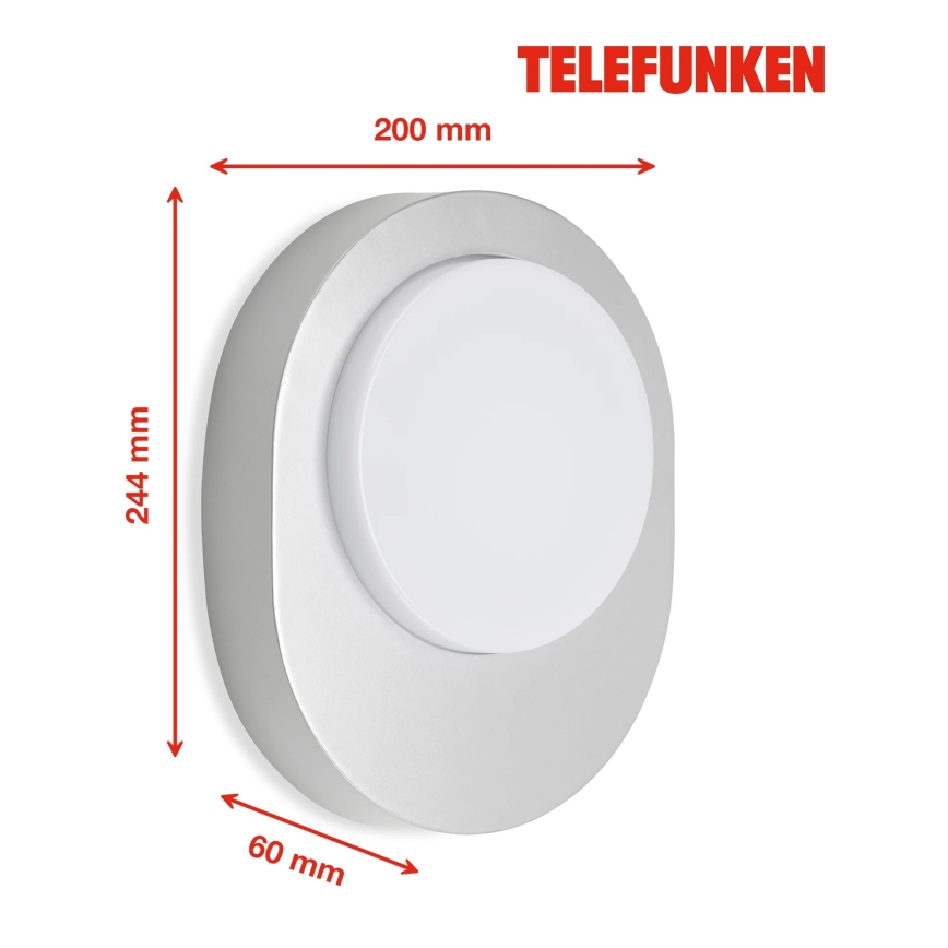 Telefunken 312004TF - Iluminação de parede exterior LED LED/8W/230V IP44 prateado