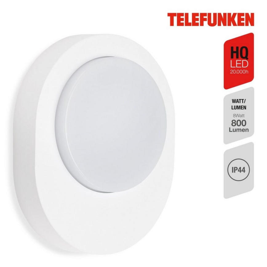 Telefunken 312006TF - Iluminação de parede exterior LED LED/8W/230V IP44 branco