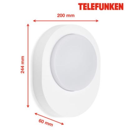 Telefunken 312006TF - Iluminação de parede exterior LED LED/8W/230V IP44 branco