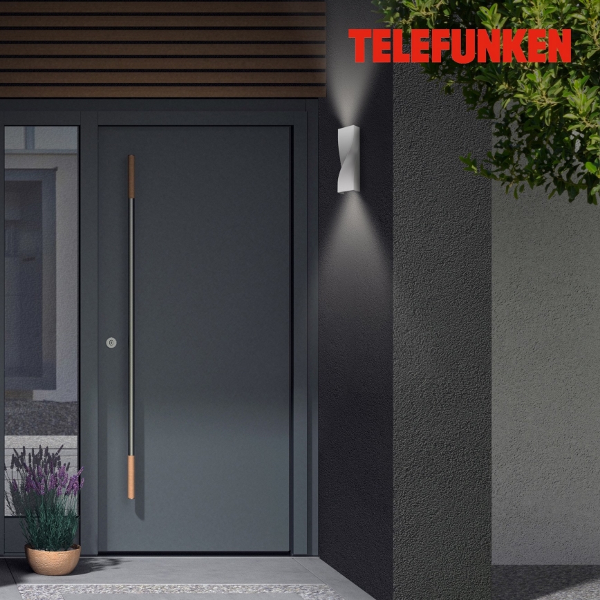 Telefunken 312704TF - Iluminação de parede exterior LED 2xLED/5,5W/230V IP44 prateado