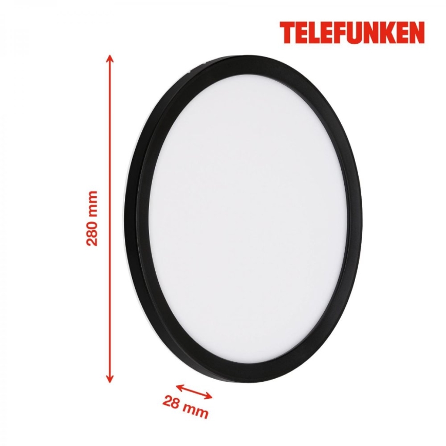 Telefunken 313405TF - Aplique de parede LED para exterior, 15W/230V, IP44, preto