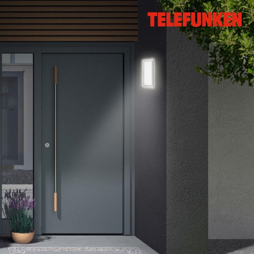 Telefunken 313604TF - Iluminação de parede exterior LED LED/16W/230V IP44 prateado
