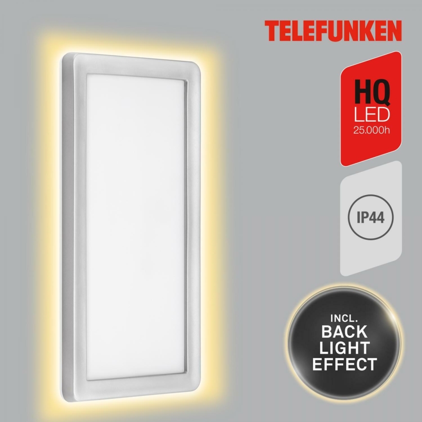 Telefunken 313604TF - Iluminação de parede exterior LED LED/16W/230V IP44 prateado