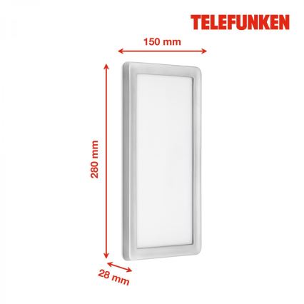 Telefunken 313604TF - Iluminação de parede exterior LED LED/16W/230V IP44 prateado