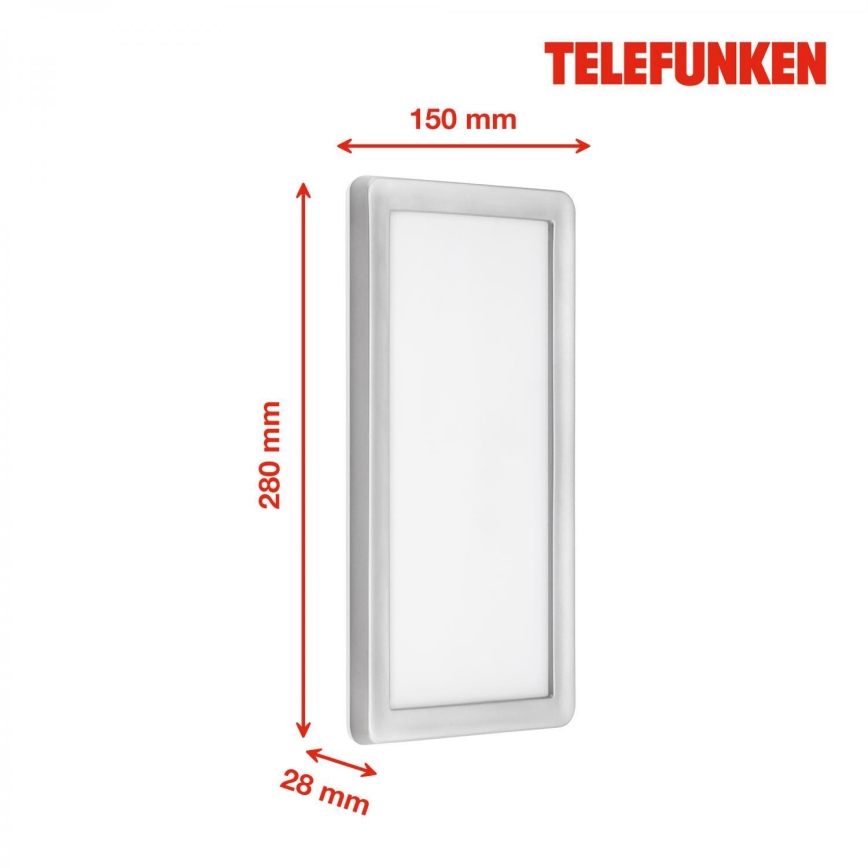 Telefunken 313604TF - Iluminação de parede exterior LED LED/16W/230V IP44 prateado