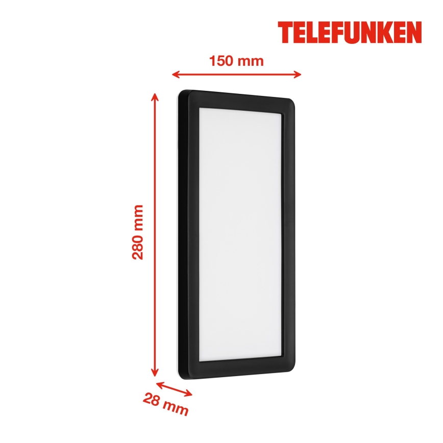 Telefunken 313605TF - Iluminação de parede exterior LED LED/16W/230V IP44 preto