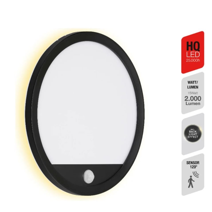 Telefunken 313705TF - Iluminação de parede exterior LED com sensor LED/15W/230V IP44