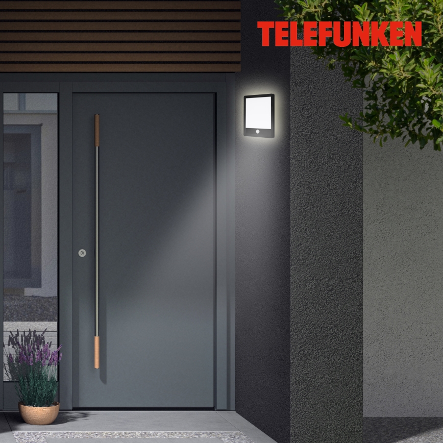 Telefunken 313805TF - Luminária de parede LED para exterior com sensor LED/15W/230V IP44