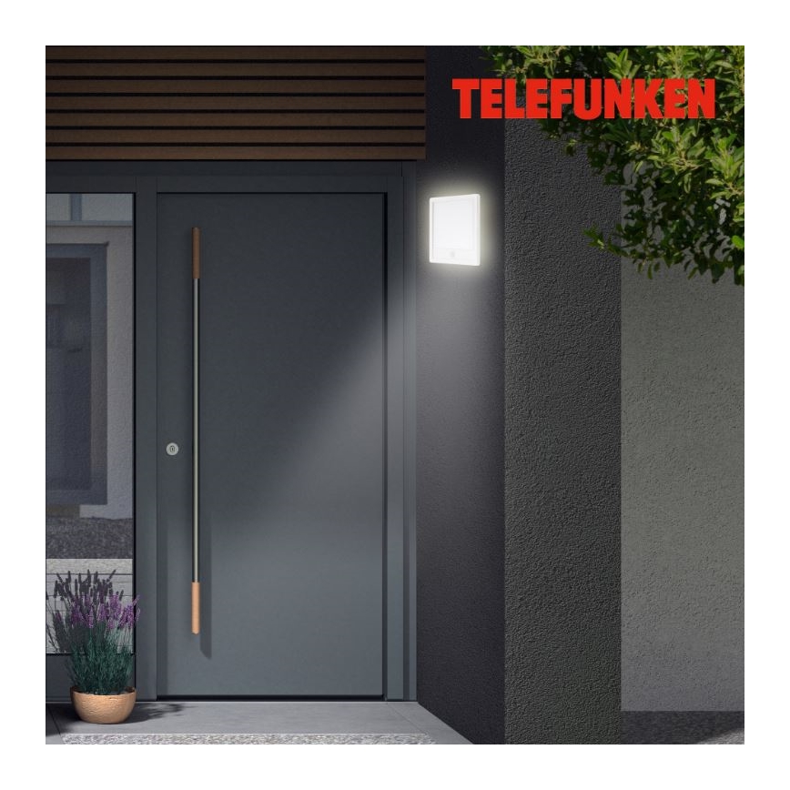 Telefunken 313806TF - Luminária de parede LED para exterior com sensor LED/15W/230V IP44