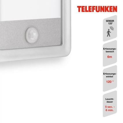 Telefunken 313904TF - LED Iluminação de parede exterior com sensor LED/16W/230V IP44