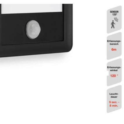 Telefunken 313905TF - Iluminação de parede exterior LED com sensor LED/16W/230V IP44