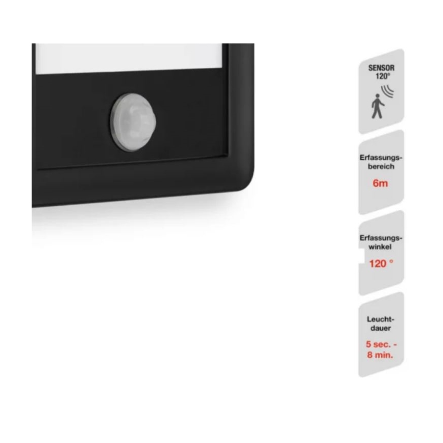 Telefunken 313905TF - Iluminação de parede exterior LED com sensor LED/16W/230V IP44