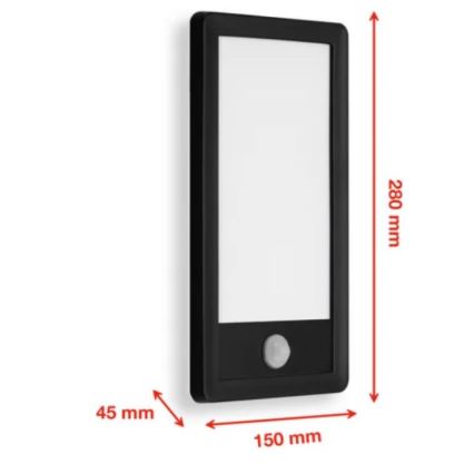 Telefunken 313905TF - Iluminação de parede exterior LED com sensor LED/16W/230V IP44