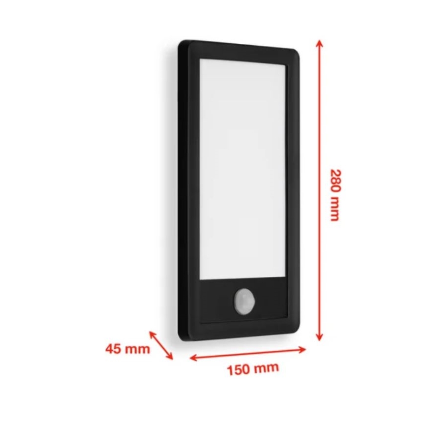 Telefunken 313905TF - Iluminação de parede exterior LED com sensor LED/16W/230V IP44