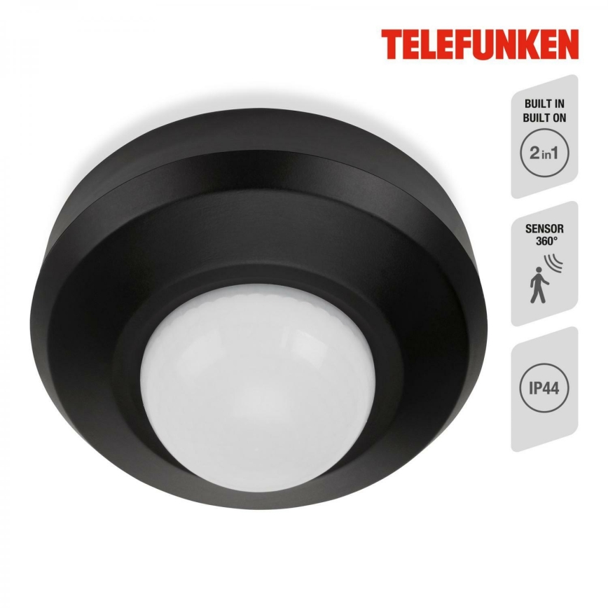 Telefunken 314705TF - Sensor de movimento exterior 360° IP44 preto