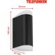 Telefunken 314905TF - Iluminação de parede exterior LED 2xGU10/5W/230V IP44 preto