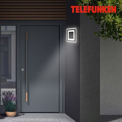 Telefunken 315905TF - Aplique de parede LED para exterior LED/15W/230V IP44 4000K preto