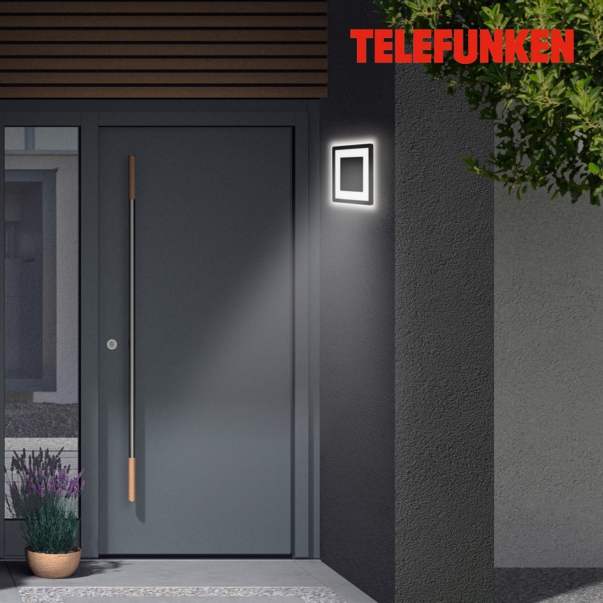 Telefunken 315905TF - Aplique de parede LED para exterior LED/15W/230V IP44 4000K preto