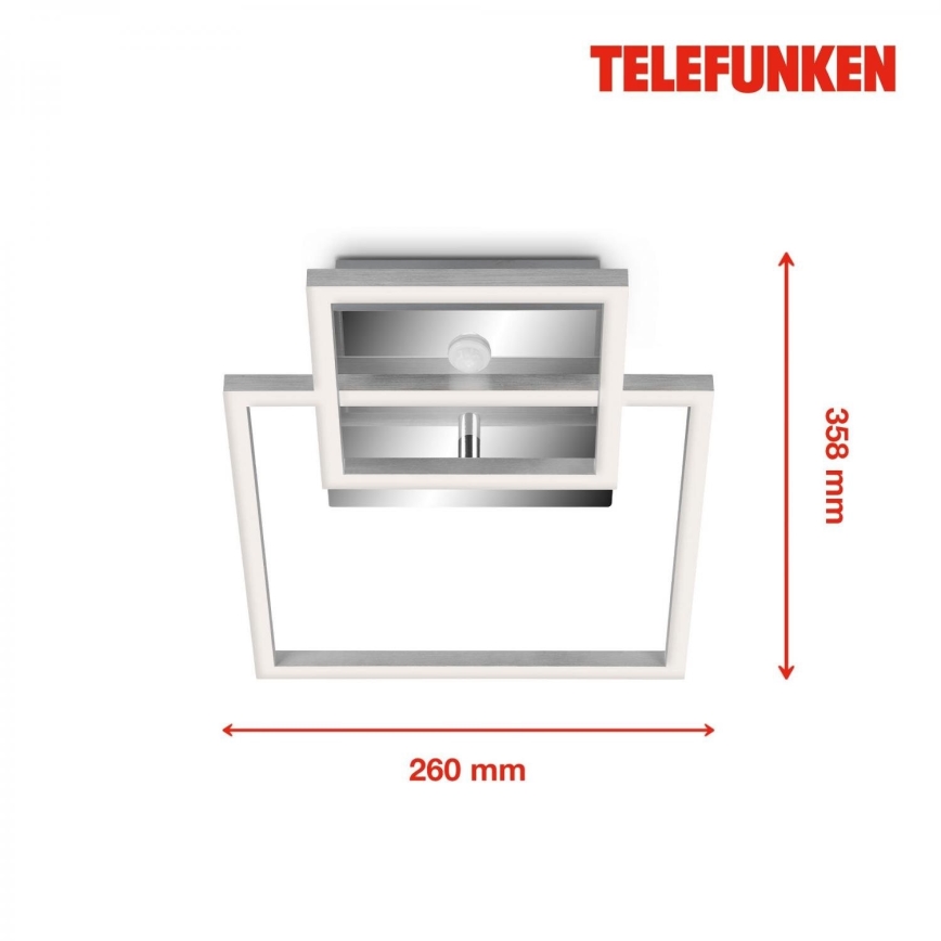 Telefunken 318608TF - Iluminação de teto LED com sensor FRAME LED/17W/230V 3000K cromado mate