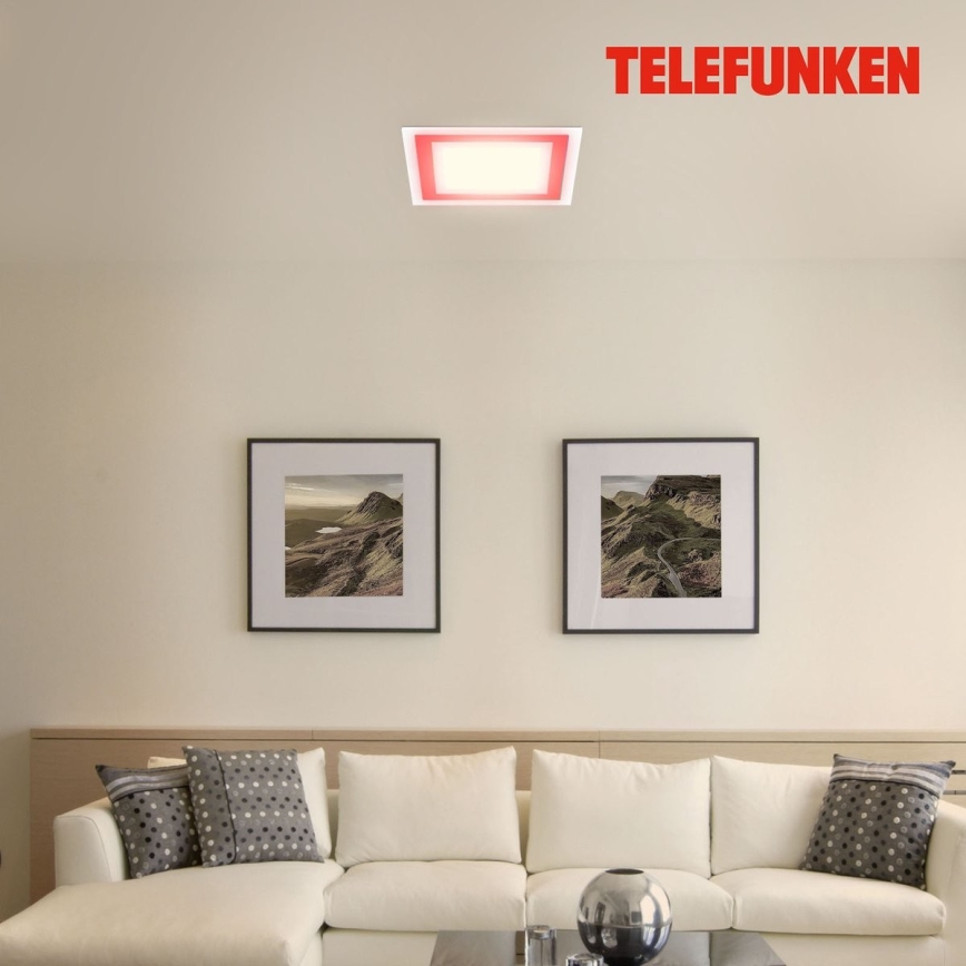 Telefunken 318806TF - Luminária de teto LED RGBW regulável LED/24W/230V 3000-6500K + controlo remoto