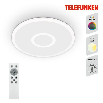 Telefunken 319306TF - LED RGBW Iluminação com regulação LED/22W/230V 2700-6500K + controlo remoto