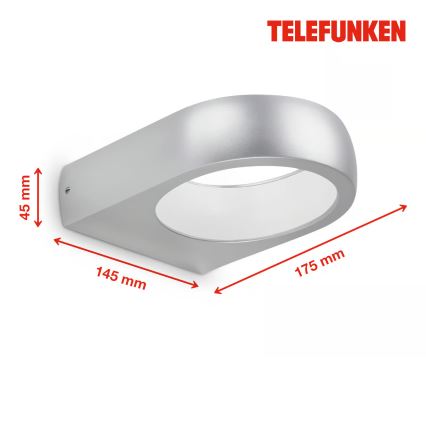 Telefunken 320204TF - Aplique de parede exterior LED/6,5W/230V IP44 cromo mate